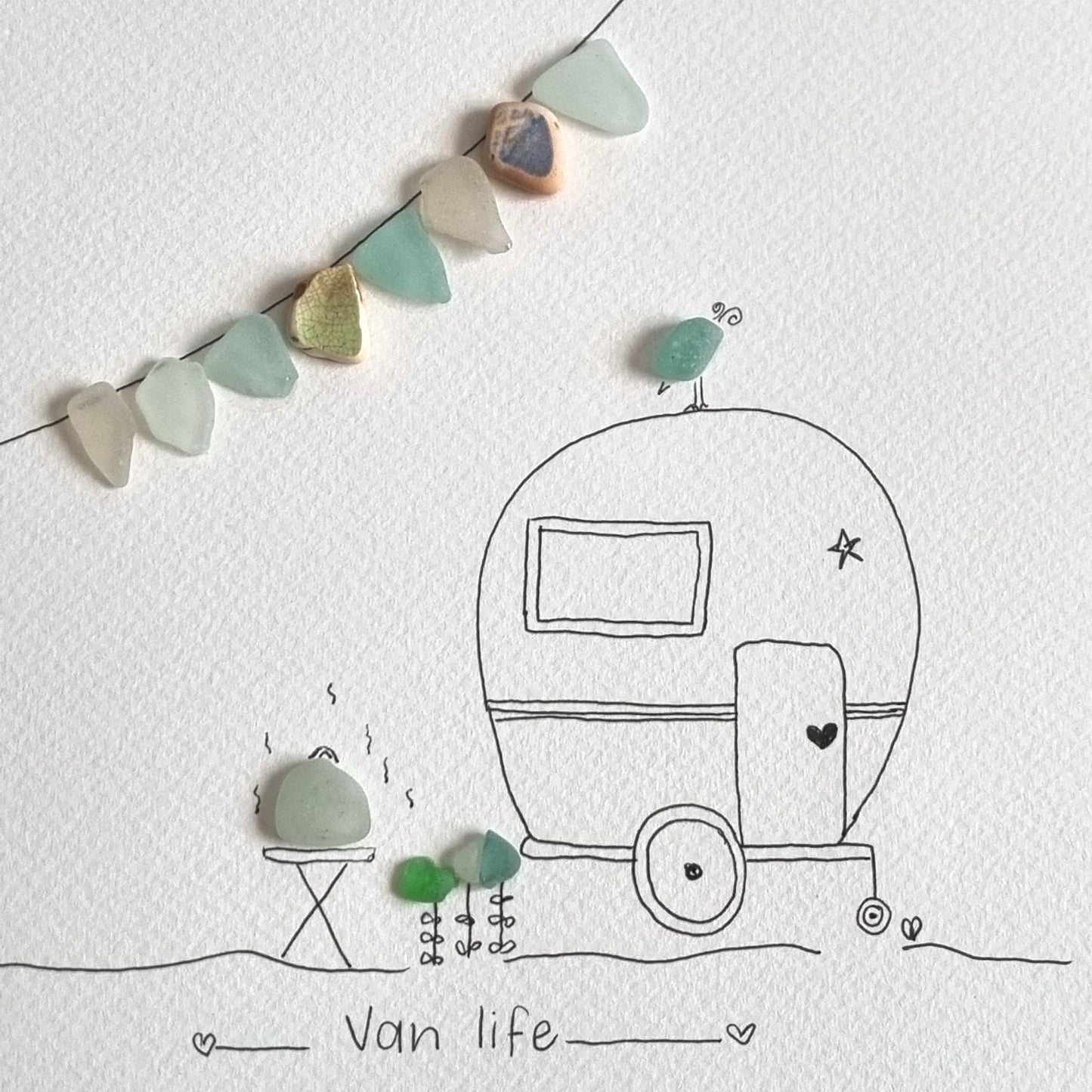 Van Life artwork, Seaglass Artwork for Vans